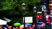 Festival-goers brave the rainy weather