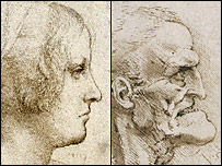 Two sketches by Leonardo da Vinci