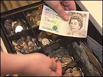 Money in a till