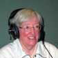 Marie in John Toals seat in the BBC Radio Ulster studio
