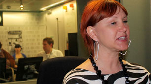 In our studio, Claire Jennings dispenses fashion advice (click to view full-size image on Flickr)