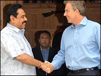 Sri Lankan president with British prime minister