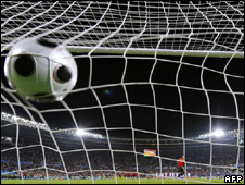 Football in net