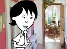 Helen in her parents' house