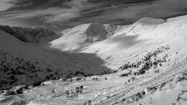 Snow covered valley