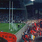A sea of red and black...