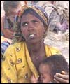 People waiting for food aid