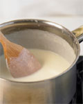 milk in pan