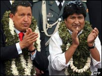Hugo Chavez ve Evo Morales