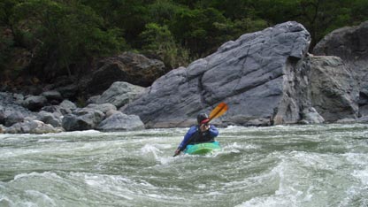 Bruce in his canoe