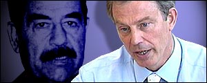 Britský premiér varuje pře Saddámem Husajnem