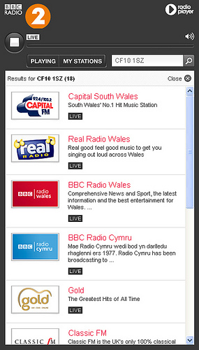 Radioplayer search