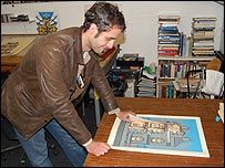 Nick and his 3-D poster