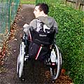 Ciaran, wheeling off into the distance