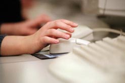 Computer mouse in use