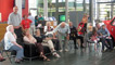 Visitors to the National Waterfront Museum, enjoying Roy Noble's prgramme. 