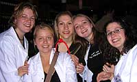 Kirsty (left) and friends on the Medics Pub Crawl
