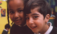girl and boy in class