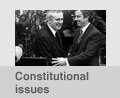Image of Tony Blair and Bertie Ahern shaking hands ouside Castle Buildings