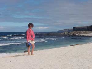 Jan on a beach
