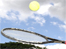 Tennis ball and racquet