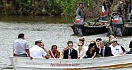 French dignitaries visit the Amazon in French Guiana