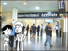 Tim and Helen at the airport
