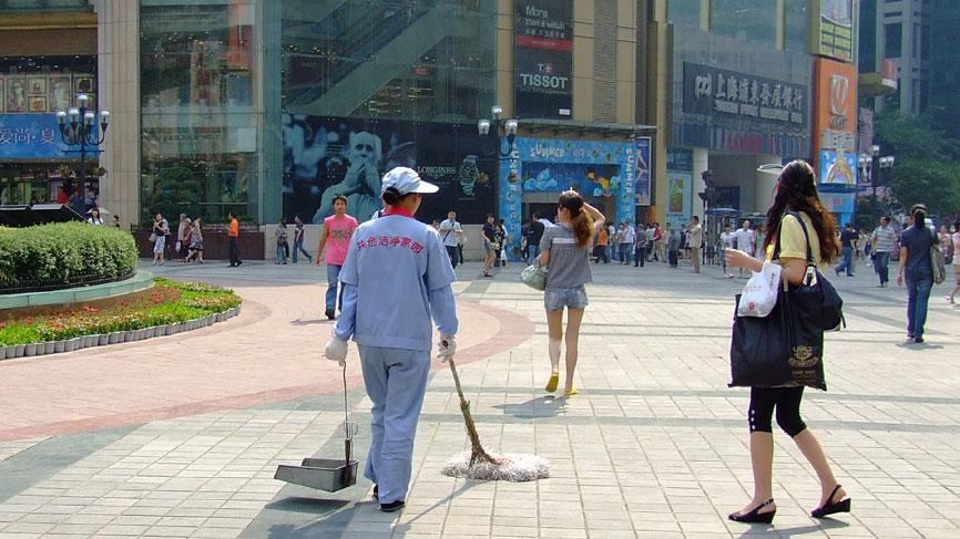 A street cleaner - Beijing.
