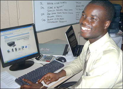 man with new pc