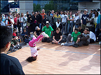 A B girl spins