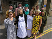 Staff in period costume