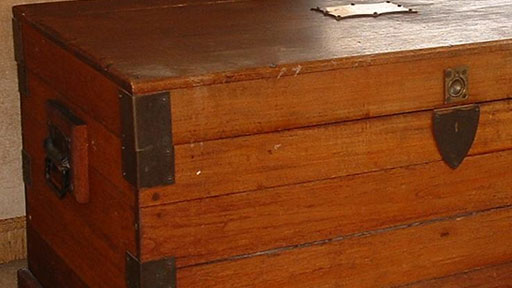Barbara Chapman talks about a merchant seaman's chest.