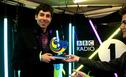 Chris offa The 5:19 Show recieves an award... HE WISHES. (Note the guy, whose name is Tom, taking it away from him)