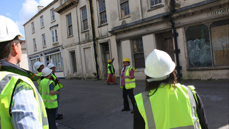Outside Llanelly House in Llanelli, west Wales