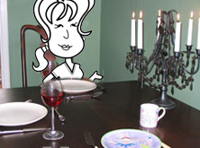 Alice at the dinner table