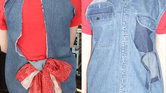 Long denim waistcoat... Long denim waistcoat...
