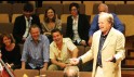Presenter Clive Anderson with the Maestro students