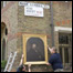 Reprodução de auto-retrato de Rembrandt em rua do centro de Londres