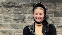 girl in Victorian dress