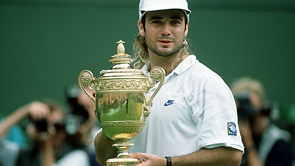 Andre Agassi wins Wimbledon in 1992