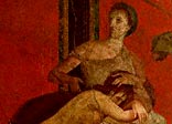 Detail of flagellation and a dancer from the fresco cycle at the Villa of the Mysteries