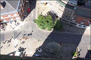 Straight down
