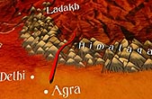 The supposed route through the Himalayas of Antonio Andrade