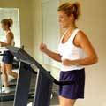 A woman exercising in a gym