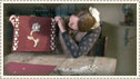 Woman holding a table mat