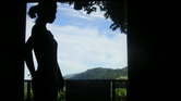 Through the window...