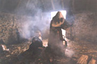 Photograph showing the inside of a medieval house