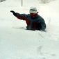 Waist deep outside their home in Winnipeg, circa October 1989