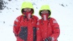 Harriet and Phil in a brief summer snow storm.