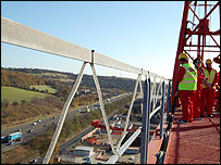 The M1 from a crane